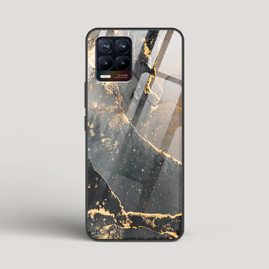 Black Gold Marble - Realme 8 Glass Case