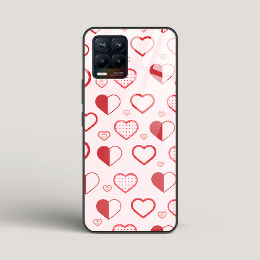 Abstract Heart Pattern - Realme 8 Glass Gripper Case