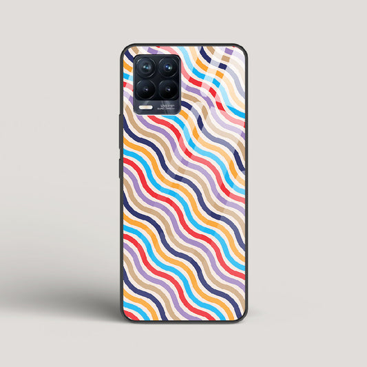 Wavy Striped Lines - Realme 8 Pro Glass Gripper Case