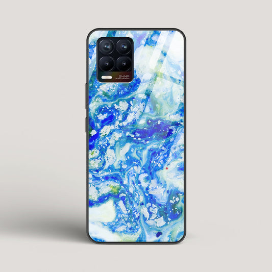 Blue Acid Marble - Realme 8 Glass Case