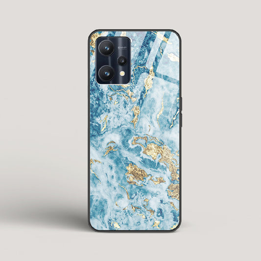 Blue & Gold Marble - Realme 9 Pro Glass Case