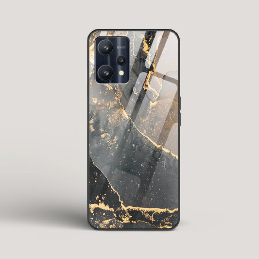 Black Gold Marble - Realme 9 Pro Glass Case