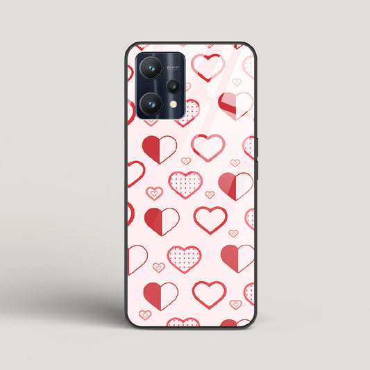 Abstract Heart Pattern - Realme 9 Pro India Glass Gripper Case