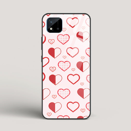 Abstract Heart Pattern - Realme C20 Glass Gripper Case