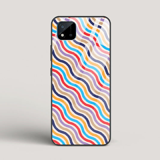 Wavy Striped Lines - Realme C20 Glass Gripper Case