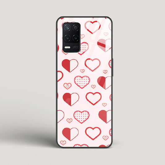 Abstract Heart Pattern - Realme Narzo 30 5G Glass Gripper Case