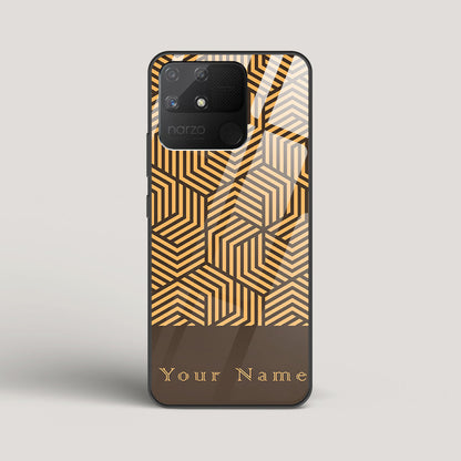 Geometric  Name Edition - Realme Narzo 50A Glass Case