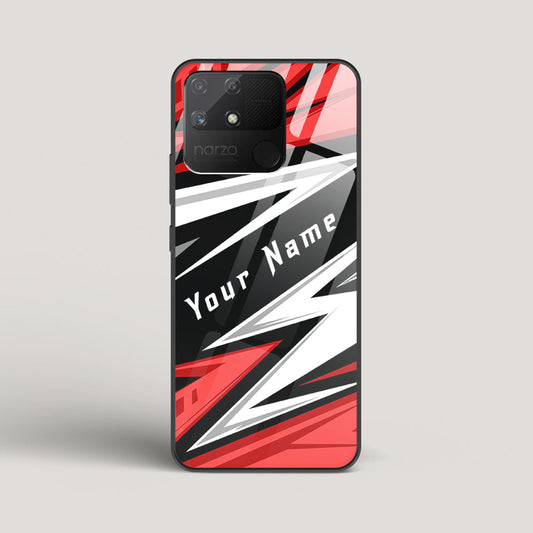 Racer Red Name Edition - Realme Narzo 50A Glass Case