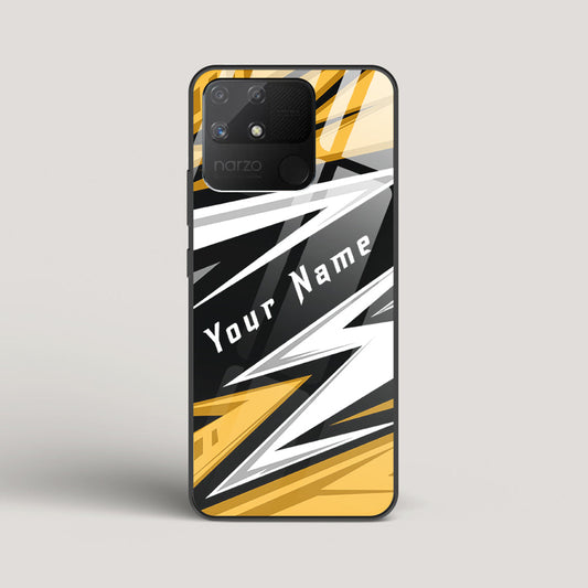 Racer Yellow Name Edition - Realme Narzo 50A Glass Case