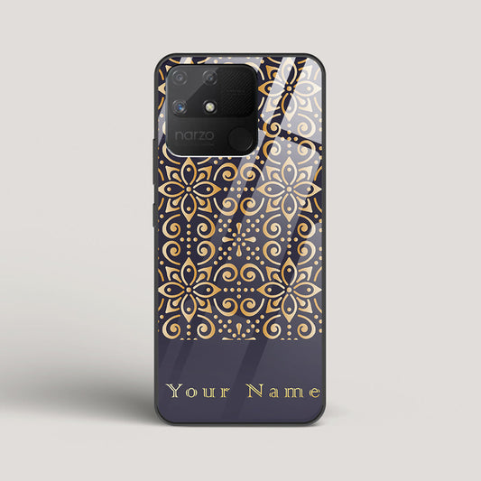 Royal Purple 2 Name Edition - Realme Narzo 50A Glass Case