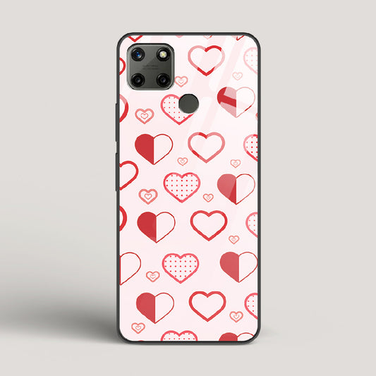 Abstract Heart Pattern - Realme C25Y Glass Gripper Case