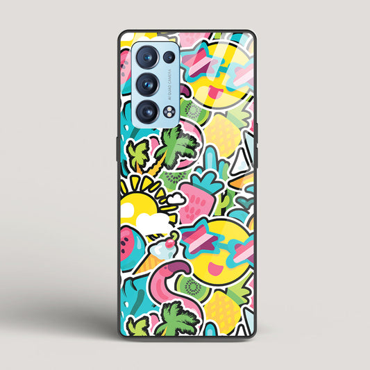 Tropical Summer Patterns - Oppo Reno6 Pro 5G (Snapdragon) Glass Case