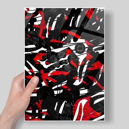 Red And White Splash Metal Poster   By Silly Vibe