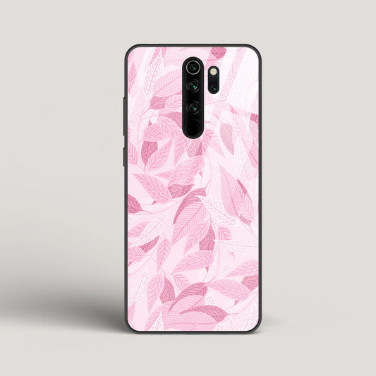 Pink Leaves Pattern - Redmi Note 8 Pro Glass Case