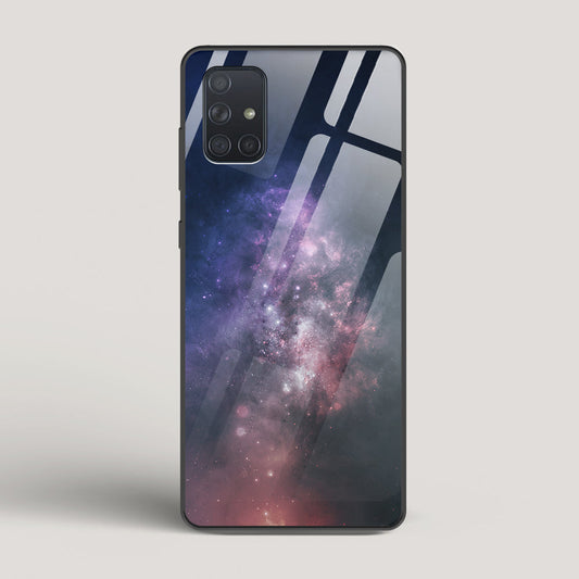 Black And Blue Nebula - Samsung Galaxy A51 Glass Case