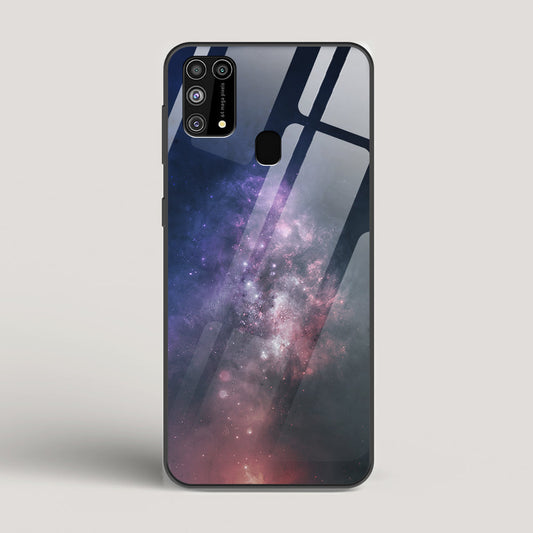 Black And Blue Nebula - Samsung Galaxy M31 Glass Case