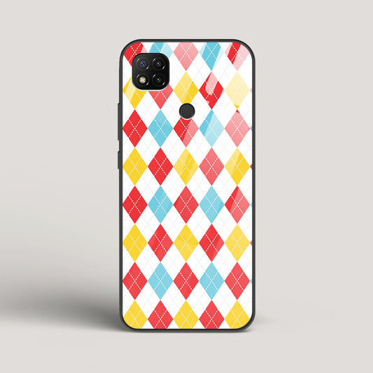 Argyle Checks - Redmi 9 Glass Case