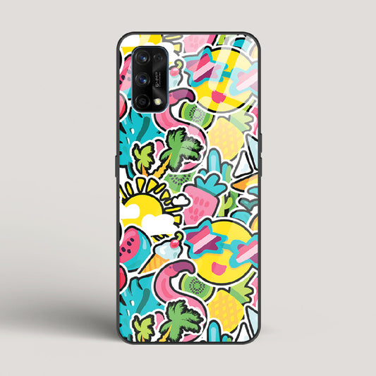 Tropical Summer Patterns - Realme 7 Pro Glass Case