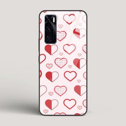 Abstract Heart Pattern - Vivo V20 SE Glass Gripper Case