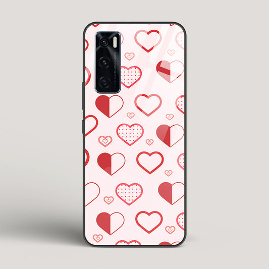 Abstract Heart Pattern - Vivo V20 SE Glass Gripper Case