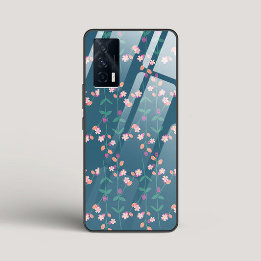 Blue Floral Pattern - vivo iQOO Neo 5 Glass Case