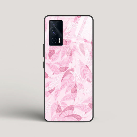 Pink Leaves Pattern - vivo iQOO Neo 5 Glass Case