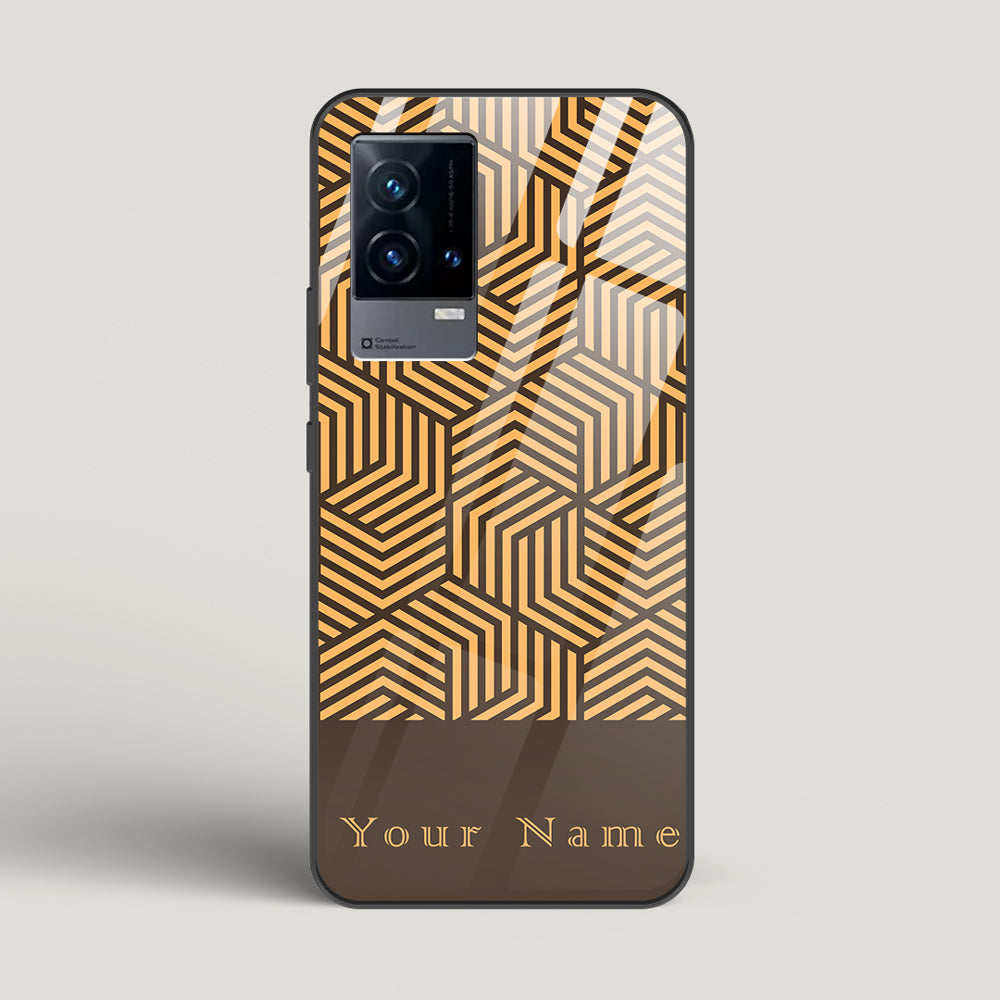 Geometric  Name Edition - Vivo iQOO 9 Glass Case