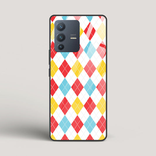 Argyle Checks - vivo V23 Pro Glass Case