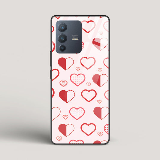 Abstract Heart Pattern - Vivo V23 Pro 5G Glass Gripper Case