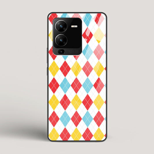 Argyle Checks - vivo V25 Pro Glass Case