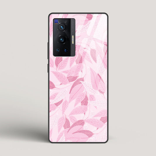 Pink Leaves Pattern - vivo X70 Pro Glass Case