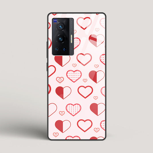 Abstract Heart Pattern - Vivo X70 Pro Glass Gripper Case