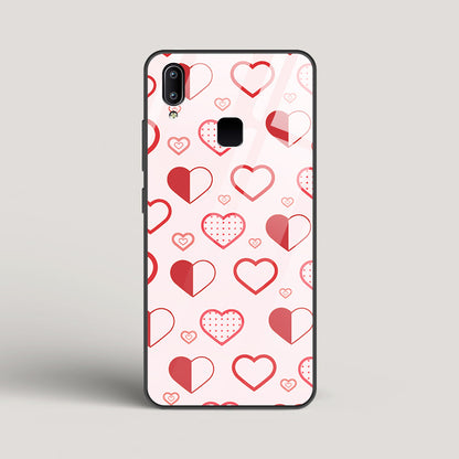 Abstract Heart Pattern - Vivo Y91 Glass Gripper Case