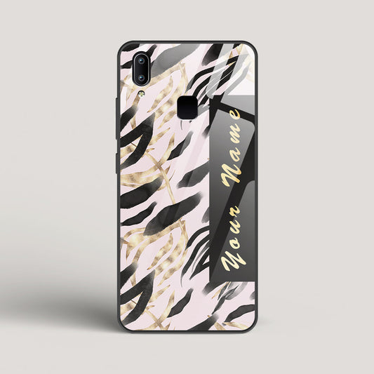 Golden Leaves  Name Edition Gold - Vivo Y91 Glass Case