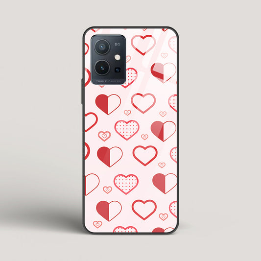 Abstract Heart Pattern - VIVO Y75 Glass Gripper Case