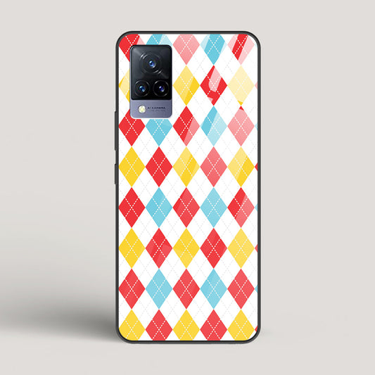 Argyle Checks - vivo V21 Glass Case