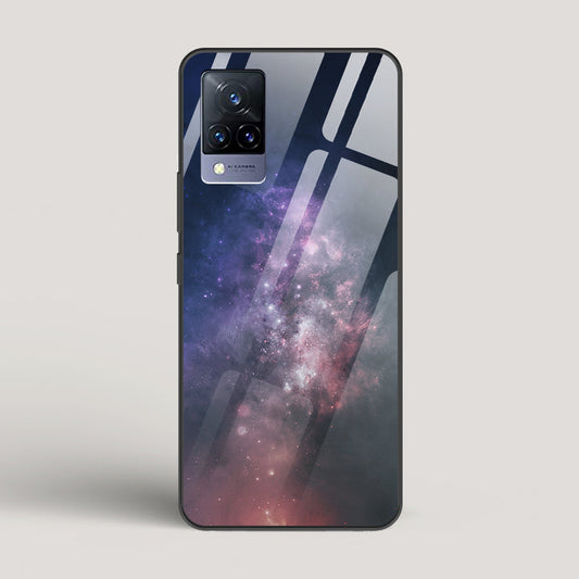 Black And Blue Nebula - vivo V21 Glass Case