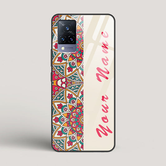 Complex Mandala Name Edition - Vivo V21 Glass Case