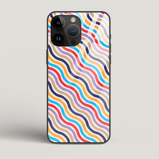 Wavy Striped Lines - iPhone 15 Pro Max Glass Gripper Case