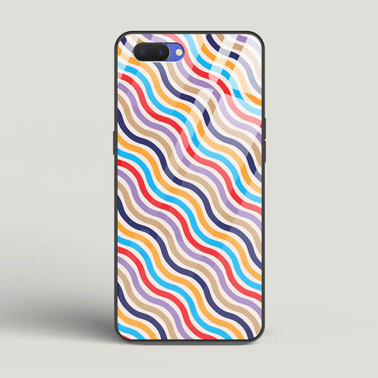 Wavy Striped Lines - Oppo A5 Glass Gripper Case