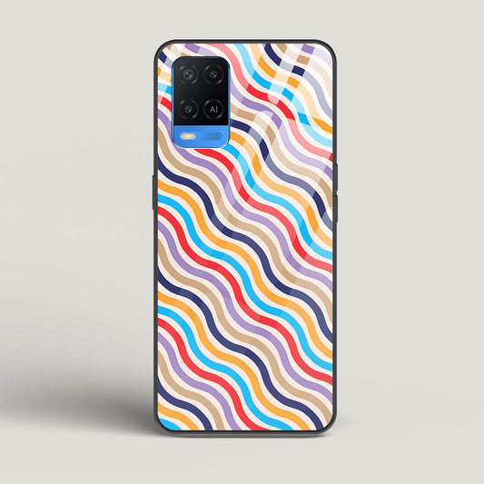 Wavy Striped Lines - Oppo A54 Glass Gripper Case