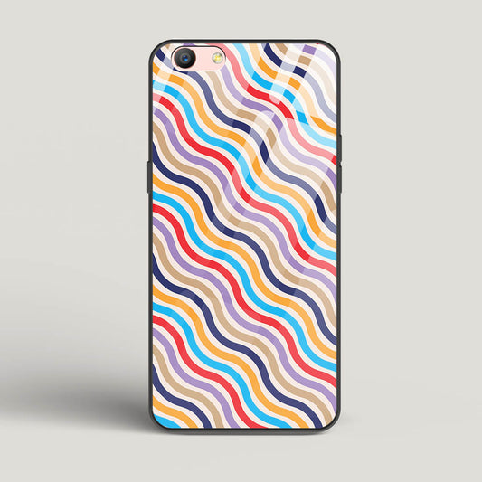 Wavy Striped Lines - Oppo A59 Glass Gripper Case