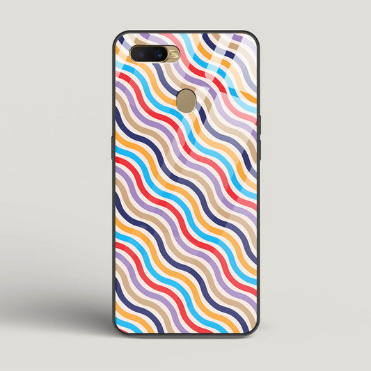 Wavy Striped Lines - Oppo A5s Glass Gripper Case