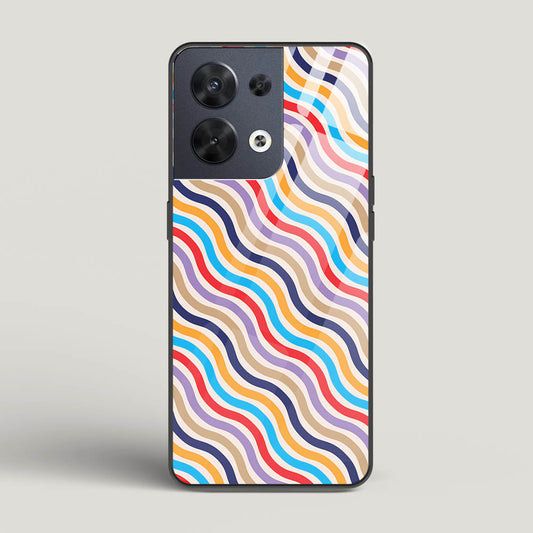 Wavy Striped Lines - Oppo Reno 8 Glass Gripper Case