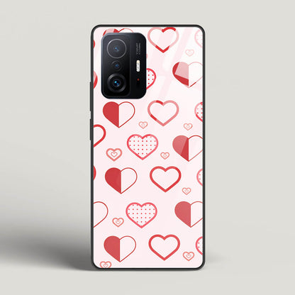 Abstract Heart Pattern - Xiaomi 11T Pro Glass Gripper Case