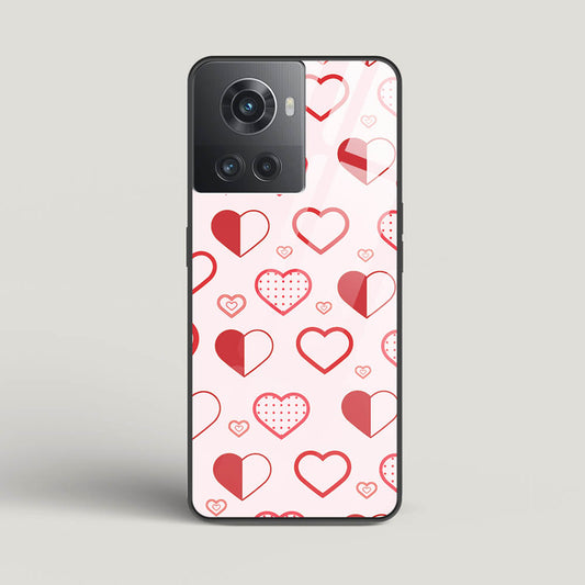 Abstract Heart Pattern - Oneplus 10R Glass Gripper Case