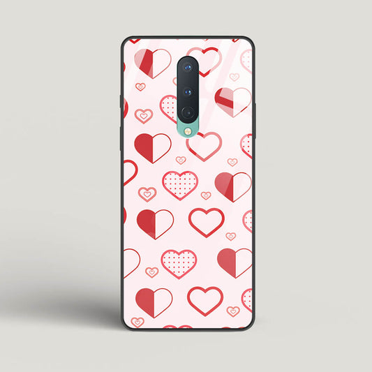 Abstract Heart Pattern - Oneplus 8 Glass Gripper Case