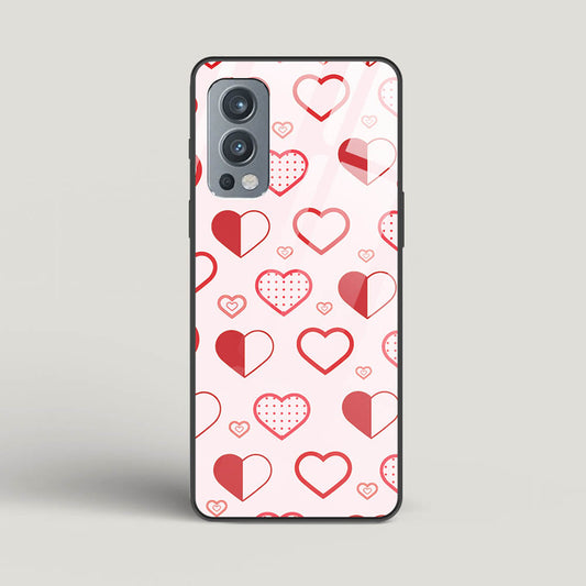 Abstract Heart Pattern - Oneplus Nord 2 Glass Gripper Case