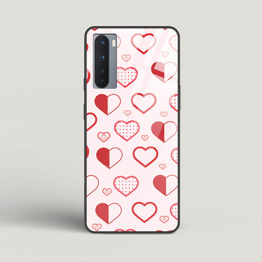 Abstract Heart Pattern - Oneplus Nord Glass Gripper Case