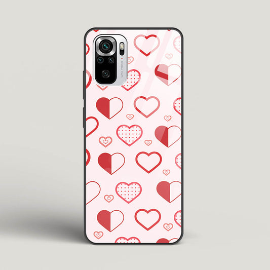 Abstract Heart Pattern - Redmi Note 10 Glass Gripper Case